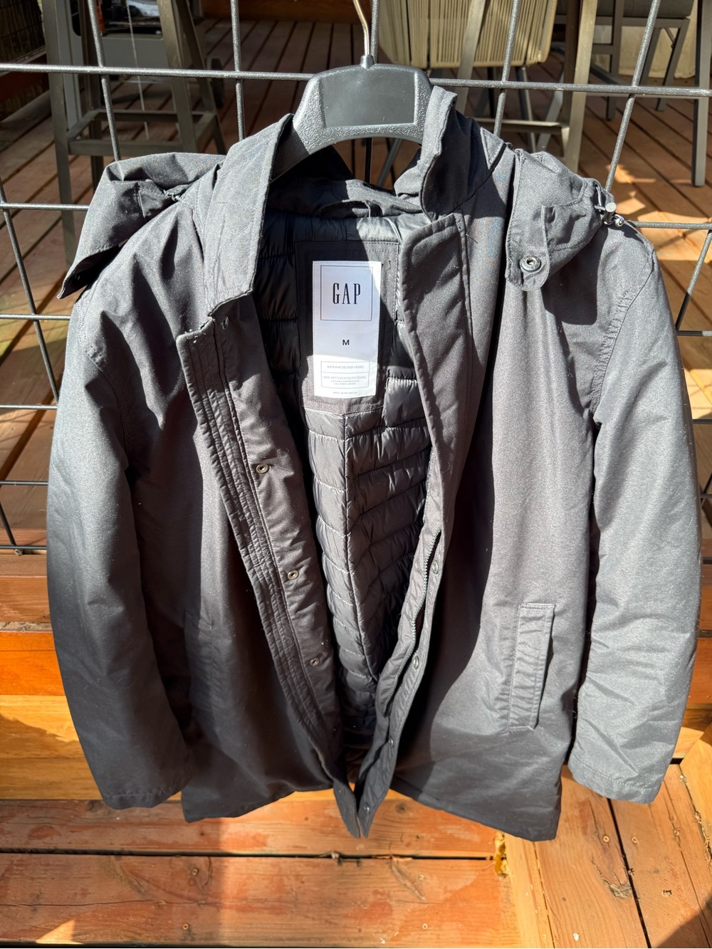 GAP Men's Black Hooded Performance Jacket